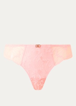 Chantelle Dames Muse tanga van kant in de kleur Zalmroze