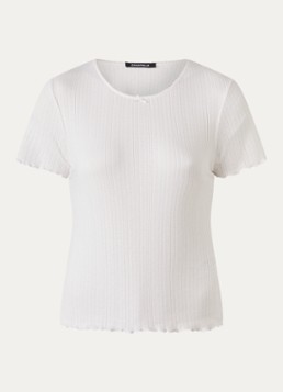 Chantelle Dames Liefje pyjamatop met opengewerkt dessin in de kleur Gebroken wit