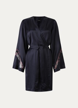 Chantelle Dames Kimono met kant in de kleur Donkerblauw
