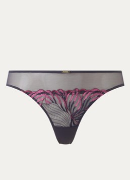 Chantelle Dames Tanga van mesh in de kleur Donkerblauw
