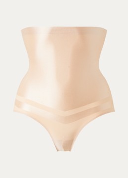 Chantelle Dames Brilliant Shaping high waisted corrigerende slip met glanzende finish in de kleur Creme