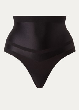 Chantelle Dames Brilliant Shaping high waisted corrigerende string met glanzende finish in de kleur Zwart