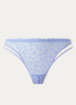 Chantelle Dames Tanga van mesh met panterprint in de kleur Lavendel