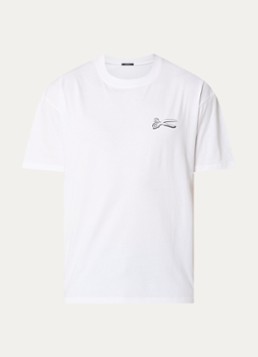 Denham Heren Cooper T-shirt met logo- en backprint in de kleur Wit, maat: S
