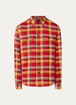 Denham Heren Regular fit overshirt met borstzakken in de kleur Rood, maat: XL
