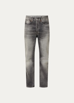 Denham Heren Ridge slim fit jeans met gekleurde wassing in de kleur Grijs, maat: 32/32