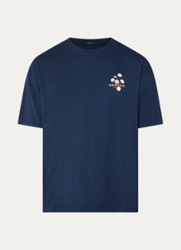 Denham Heren T-shirt met logoprint in de kleur Donkerblauw, maat: XL