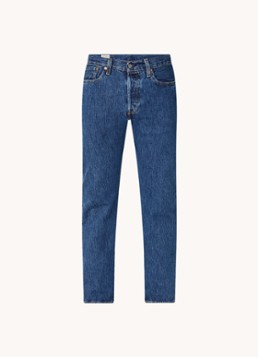 Levi's Heren 501 high rise straight leg jeans met stonewash in de kleur Indigo