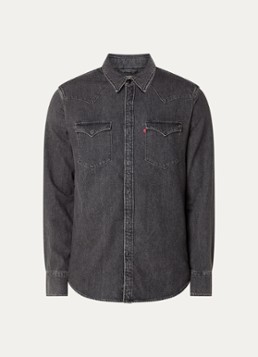 Levi's Heren Barstow spijkerjas met borstzakken in de kleur Donkergrijs