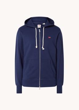 Levi's Heren Sweatvest met capuchon en logoborduring in de kleur Blauw