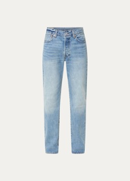 Levi's Heren 501 straight leg jeans met lichte wassing in de kleur Indigo