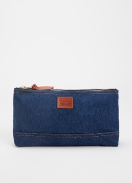 Levi's Toilettas van denim met logo Indigo - Deal