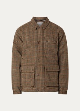 Levi's Heren Wells gewatteerd jack in wolblend met ruitdessin in de kleur Bruin