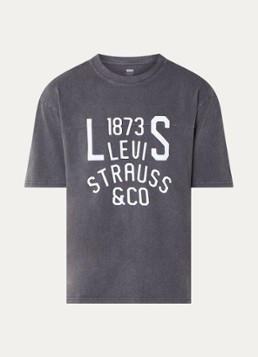 Levi's Heren T-shirt met logoprint in de kleur Donkergrijs