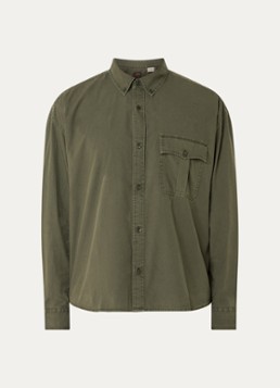 Levi's Heren Regular fit overhemd met borstzak in de kleur Legergroen