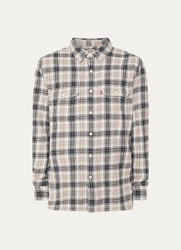 Levi's Heren Jackson overhemd met ruitdessin en borstzakken in de kleur Beige