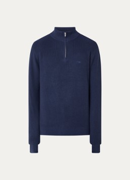 Levi's Heren Ribgebreide trui met halve rits in de kleur Donkerblauw
