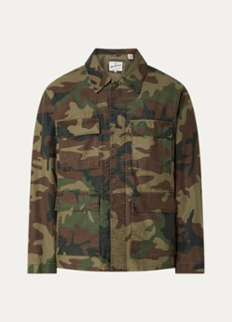 Levi's Heren Frisko jack met camouflageprint en klepzakken in de kleur Legergroen