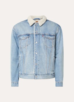 Levi's Heren Type 3 spijkerjas met teddy voering en borstzakken in de kleur Lichtblauw