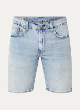 Levi's Heren 405 slim fit korte broek van denim met lichte wassing in de kleur Lichtblauw