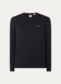 Levi's Heren Longsleeve met logoborduring in de kleur Zwart