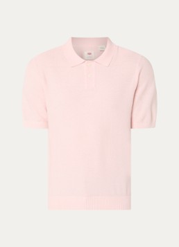 Levi's Heren Grofgebreide regular fit polo in linnenblend in de kleur Roze