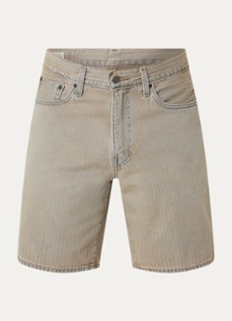 Levi's Heren 468 straight leg korte broek van denim met gekleurde wassing in de kleur Beige