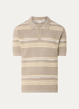 Levi's Heren Laguna polo met opengewerkt dessin in de kleur Donkerkhaki