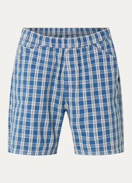 Levi's Heren Wide fit korte broek met ruitdessin in de kleur Indigo