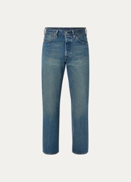 Levi's Heren 501 loose fit jeans met medium wassing in de kleur Indigo