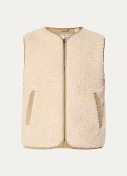 Levi's Heren Bodywarmer van teddy met steekzakken in de kleur Beige