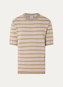 Levi's Heren T-shirt met streepprint in de kleur Beige