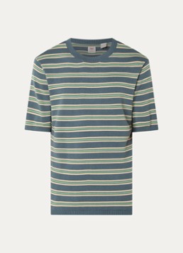 Levi's Heren T-shirt met streepprint in de kleur Staalblauw
