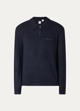 Levi's Heren Boulder fijngebreide trui in wolblend met kraag en halve rits in de kleur Donkerblauw