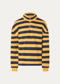 Levi's Heren Sweater met halve rits en logoborduring in de kleur Geel