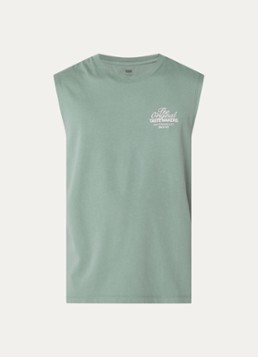 Levi's Heren T-shirt met logo- en backprint in de kleur Zeegroen