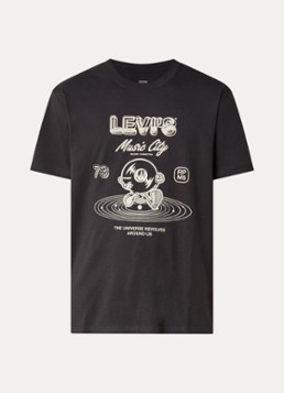 Levi's Heren T-shirt met print in de kleur Antraciet