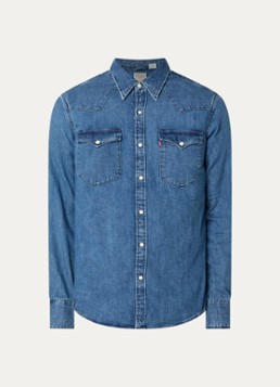 Levi's Heren Barstow regular fit overshirt van denim met borstzakken in de kleur Indigo