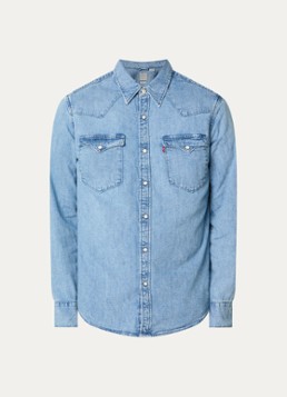 Levi's Heren Barstow regular fit overshirt van denim met borstzakken in de kleur Indigo
