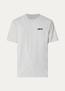 Levi's Heren T-shirt met logo- en backprint in de kleur Grijs
