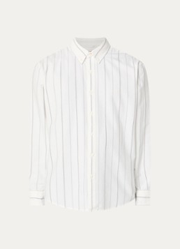 Levi's Heren Oisin overhemd met streepprint in de kleur Gebroken wit