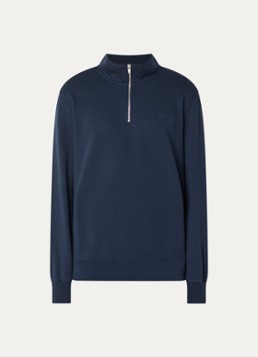 Levi's Heren Sweater met halve rits en logoborduring in de kleur Donkerblauw