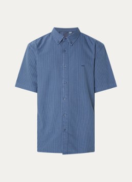 Levi's Heren Regular fit overhemd met streepprint en logo in de kleur Staalblauw