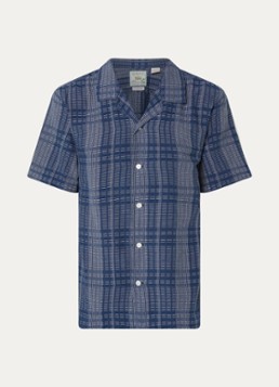 Levi's Heren Regular fit overhemd in linnenblend met borduring in de kleur Royalblauw