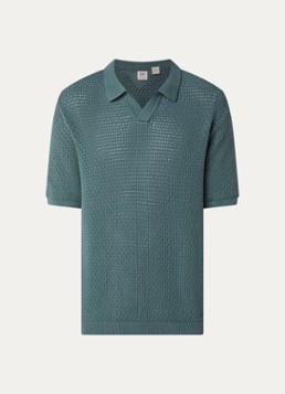 Levi's Heren Regular fit polo met V-hals in de kleur Staalblauw