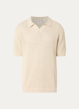 Levi's Heren Dillon regular fit polo met opengebreid dessin in de kleur Creme