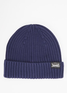 Levi's Heren Sunset ribgebreide muts met logo in de kleur Donkerblauw