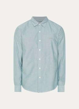 Levi's Heren Regular fit overhemd met logoborduring in de kleur Staalblauw
