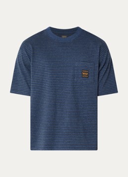 Levi's Heren T-shirt met streepprint met borstzak in de kleur Blauw