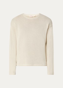 Levi's Heren Posey grofgebreide sweater met ronde hals in de kleur Creme